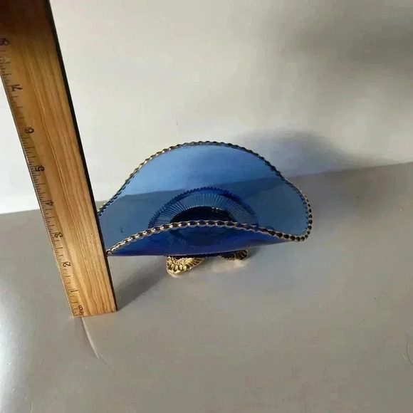 Nice 1898 US Glass EAPG “COLORADO” Blue 7” 3-Footed Bon Bon Dish - Picture 7 of 7